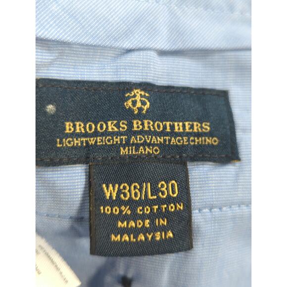 Brooks Brothers Mens Chino Pants 36x30 Blue Lightweight Advantage Milano Fit - Picture 2 of 13